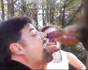 Cheating Inhaling in Forest while Wifey Films