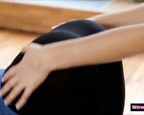 girl-on-girl teens in yoga pants