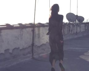 Nude Art - Naked Model on the Roof