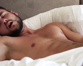 Explicit Male -Masturbation Guy on the Bed