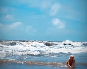 Tik Tok. Beach Hidden Webcam looks on Blonde Teenage Loving Stripped To The Waist in the Wags.