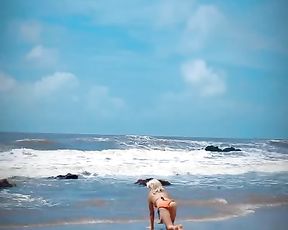 Tik Tok. Beach Hidden Webcam looks on Blonde Teenage Loving Stripped To The Waist in the Wags.