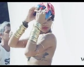 Hot celebs video Rihanna sexy – Vogue Brasil- Behind The Scenes (2014) 