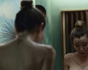 Emily Browning American Gods s01e05 (2017) sexy topless scenes