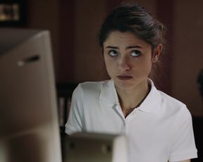 Natalia Dyer - Yes, God, Yes (2017) Naked actress in a TV movie scene