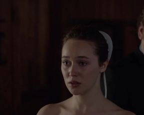 Alycia Debnam-Carey Topless, Side Boobs, Sexy Nun in movie'The Devil's Hand'