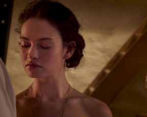 Hot actress Lily James nude - The Exception (2016)