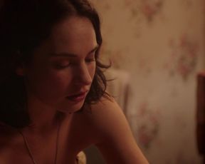Lily James naked- The Exception (2017)
