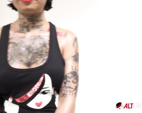 Interview with busty tattooed babe Genevieve Sinn