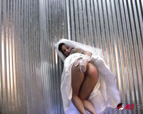 Kitten spreads her pink pussy on her special day