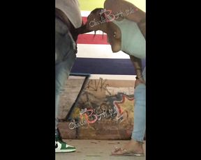 charliebhustle gets smashed on a night stroll , in Atlanta on bike Trail