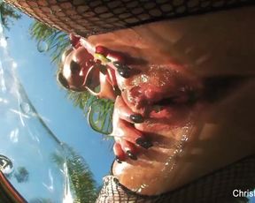 Christy Mack Lubricates Up Her Snatch And Bootie