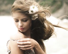 Nude Art - Naked Girl and North Wind