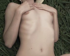 Nude Art Girl - Sun in the field 2