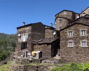 Pretty girl in the car and in the mountains outdoor shows natural tits