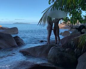 Sex intercourse on public beach in paradise