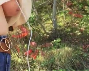 MILF Walks Eposing Boobs in Public