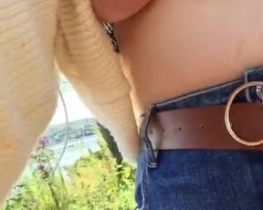 MILF Walks Eposing Boobs in Public