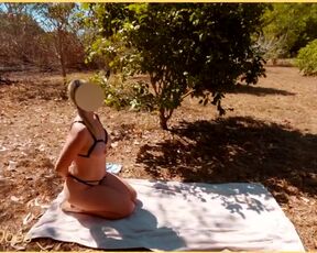 Sexy MILF does bare public nude yoga. Especially for Lingerie Fetishists.