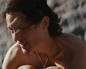 Vicky Krieps sexy. The Dead Don't Hurt (2023). Hot Movie Scene