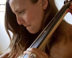 Nude Girl-Musician Plays Cello 2