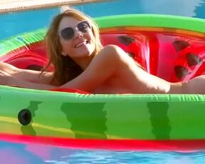 Elizabeth Hurley Naked in a Pool (2023) short nude video