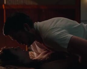 Emilia Jones hot - Cat Person (2023) dressed bedroom sex scene