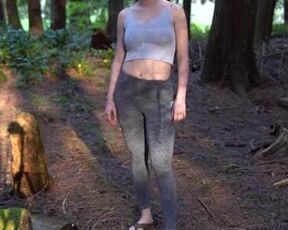 Female Exhibitionist in the Woods