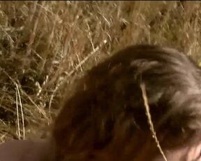 Naked lady rubbing her Boobs Riding a horse