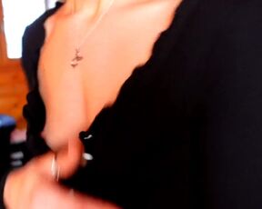 Cross-dressing a sexy cute hottie on camera. Boob flashing.