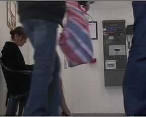 observe thru and downblouse - public laundromat