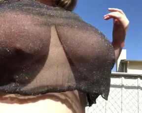Super Big Tits Closeup outdoors