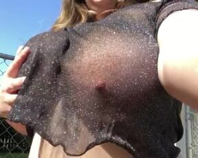 Super Big Tits Closeup outdoors