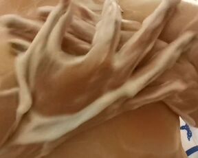 Foam on Big Tits in the Shower