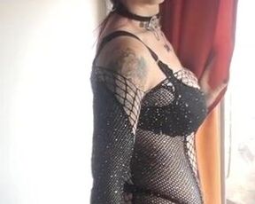 Huge-Titted Cougar in Fishnet Super-Steamy Underwear Taunting- Lilixxxfetish