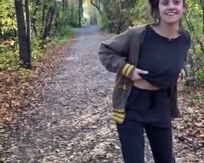 Big-Chested dark haired Quinn Finite showcases in public (Compilation)