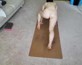 Sensual Girl Naked Yoga Stimulates