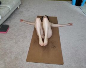 Sensual Girl Naked Yoga Stimulates