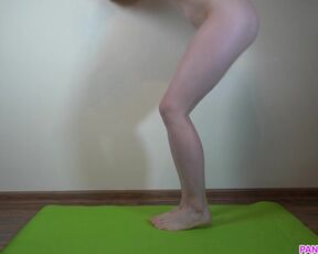 Sexy Lusty Nubile Excercises Naked Yoga Close-Up