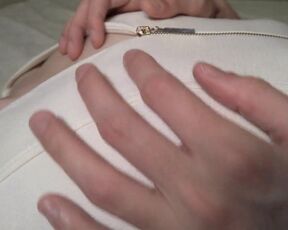 Close up gobbling and stinging her jiggly nip