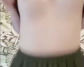 Sexy TitTok Girl. First she showed her boobs. Then she started jumping and shaking tits for us