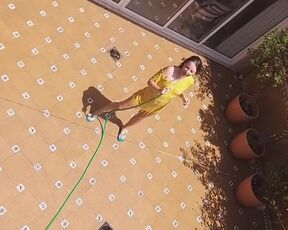 PEE from balcony on my Gorgeous Neighbor during her bathroom # Spycam at neighbor exhibitionism