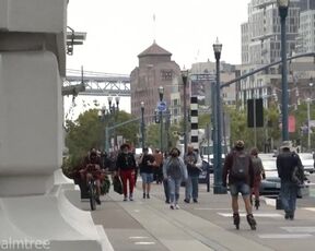 Ideal nipply day for a bare-breasted bike rail - Liking the views - Teaser