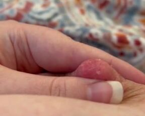 Lactating cougar dumps milk from puffies