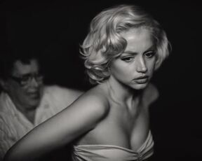 Ana de Armas naked - Blonde (2022) topless scene from the movie