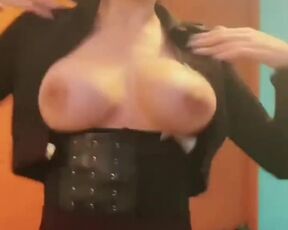 Dark-Hued-haired sans bra TikTok trend dancer by NSFWLover - TIKTOK SEXY