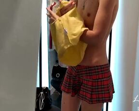 Nude Girl in a fitting apartment.