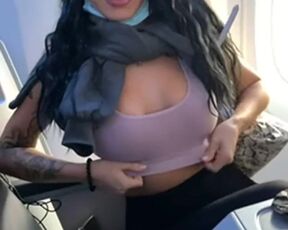 The girl on the plane flashed her HD fake boobs by goddessizzybell - TIKTOK SEXY