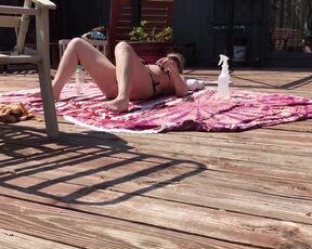 Spying on a SUNBATHING MILF