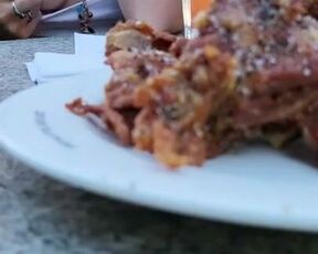 Caught Toying With My Breasts in Public But I Didn't Stop Flashing off My Firm Puffies In Restaurant